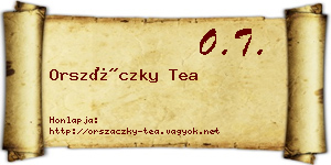 Orszáczky Tea névjegykártya